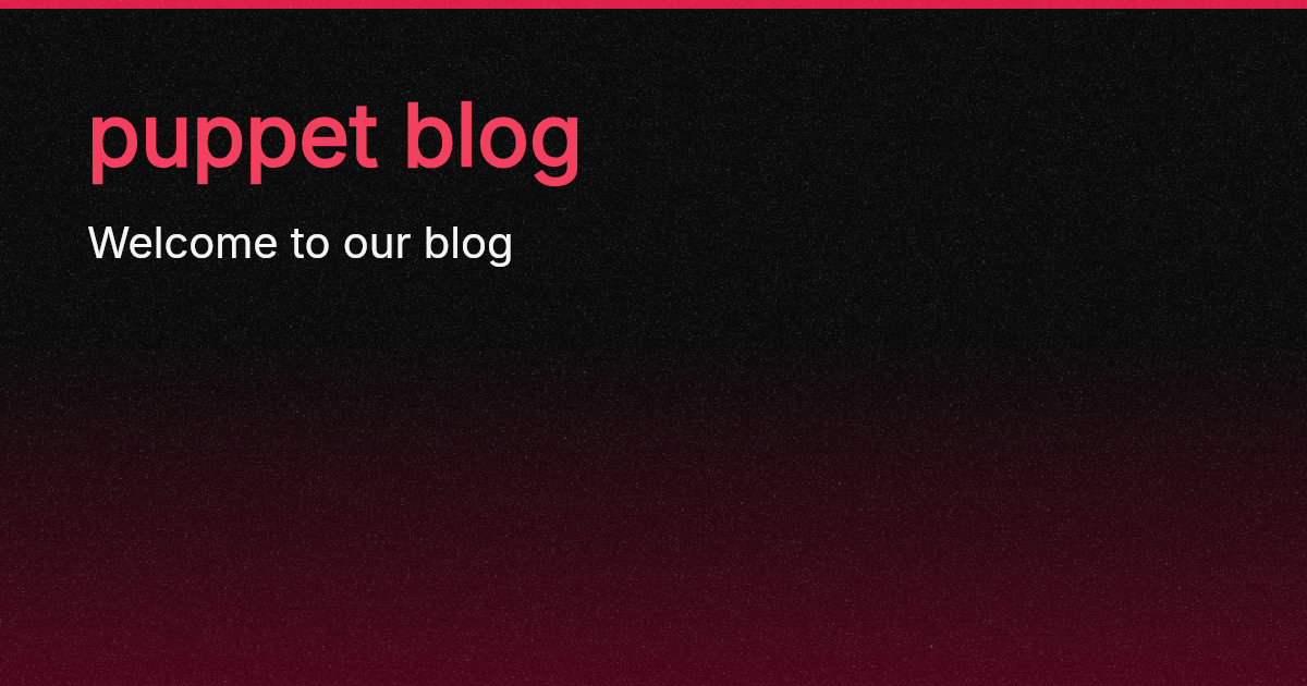 Puppet Blog puppet blog